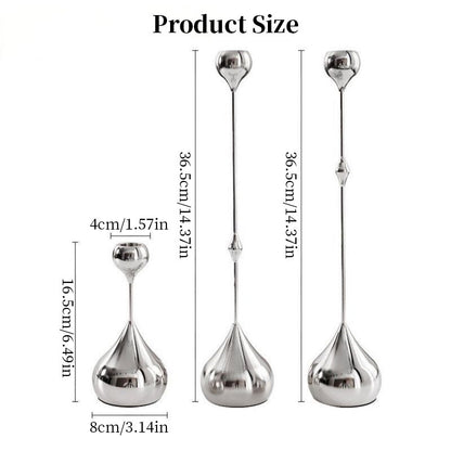 Portavelas A69, Silver Metal Candelabra, Romantic Art Table Decor for Home, Dining, Wedding Photo Prop