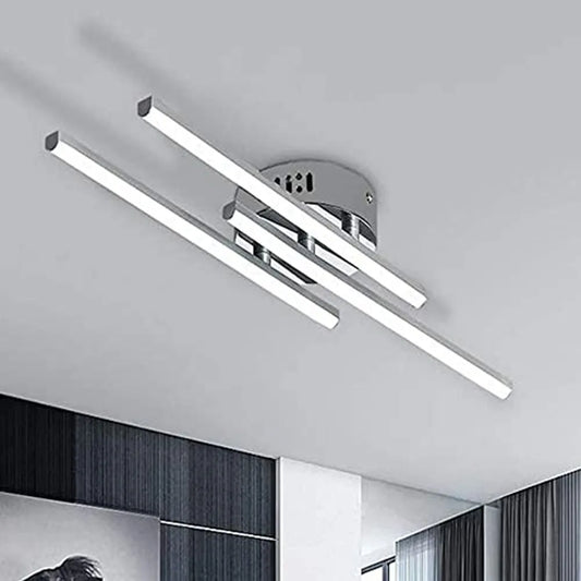 LED Ceiling Light,18 W LED Ceiling Light,Silver Acrylic Aluminium,Modern Ceiling Light for Living Room,6500K (Cool White)