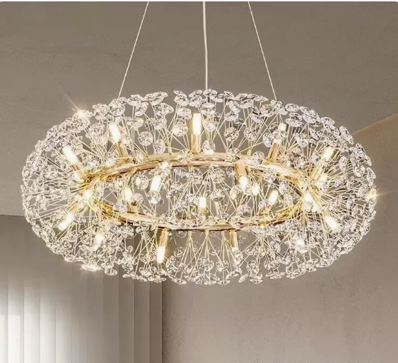 Dandelion crystal pendant light luxury living room light bedroom dining room high-end crystal pendant light modern creativity