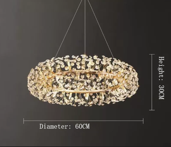 Dandelion crystal pendant light luxury living room light bedroom dining room high-end crystal pendant light modern creativity