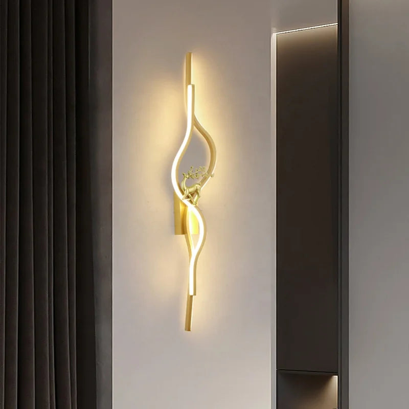 Led Wall Lamp Modern Minimalist Nordic Aluminum Wall Lamp for Bedroom Living Room Luxury Wall Art Indoor Wall Lamp