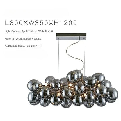 Nordic Balloon Bubble Lighting Boy Children's Bedroom Chandelier Living Room Model Restaurant Creative Ash Glass Pendant Lamp