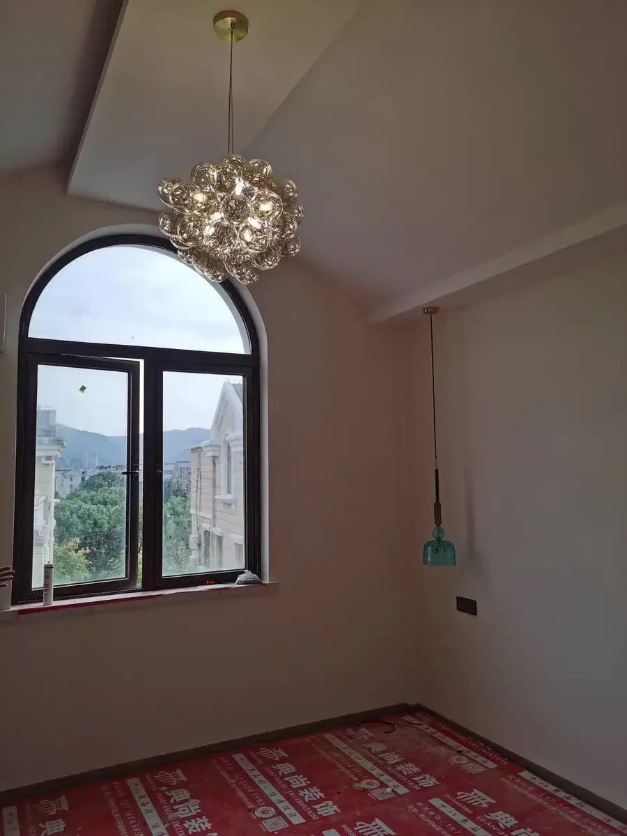 Nordic Balloon Bubble Lighting Boy Children's Bedroom Chandelier Living Room Model Restaurant Creative Ash Glass Pendant Lamp