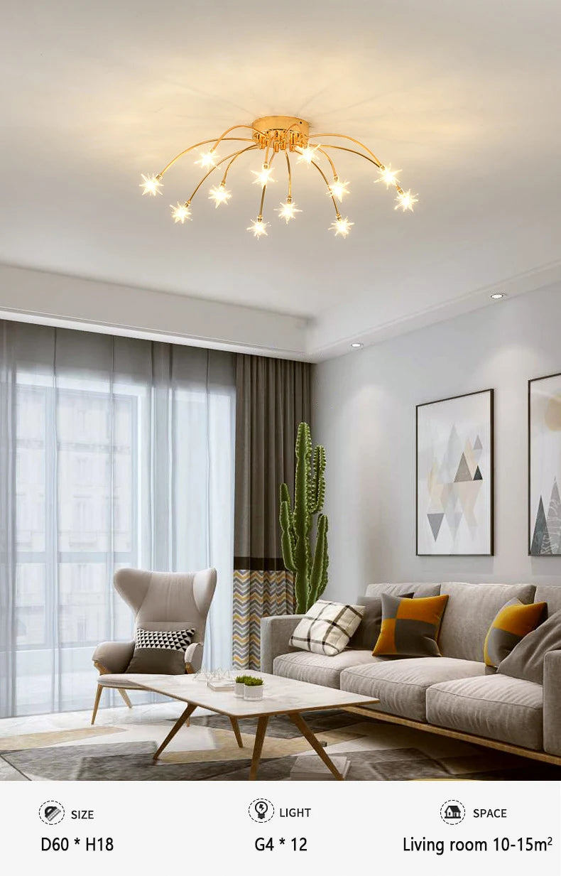 Modern Chandeliers For Living Room Led Lamp Nordic Design Ceiling Light Bedroom Kitchen Foyer Decor Home Lighting Lustre Fixture