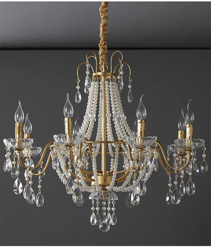 French Luxury Crystal Pendant Lights Ceiling Pendant Lamp Suspension Chandelier for Living Room Chandeliers Ceiling Light Lustre