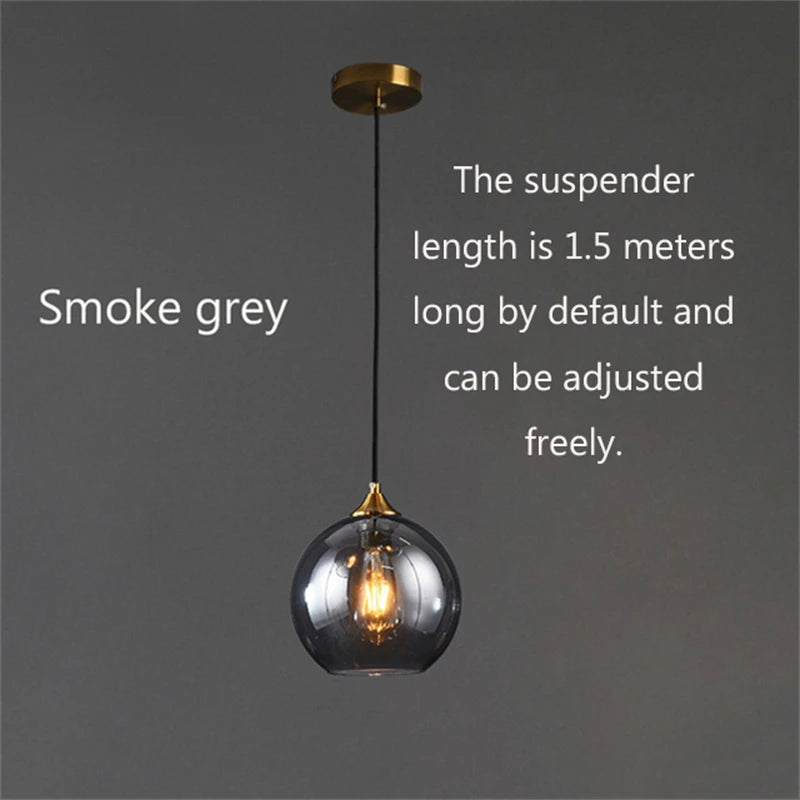 Dropshipping LED Glass Ceiling Pendant Lamp Nordic loft Restaurant pendant Lights Fixtures Living Room Home Decoration Lighting