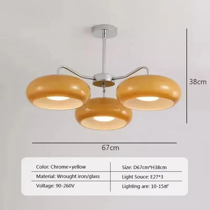 Orange Glass Ceiling Chandelier Vintage Living Room Bauhaus Chandelier For Bedroom Restaurant Decor French Dining Hanging Lamp