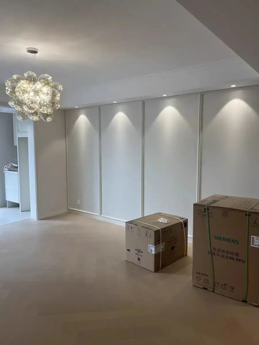 Nordic Balloon Bubble Lighting Boy Children's Bedroom Chandelier Living Room Model Restaurant Creative Ash Glass Pendant Lamp