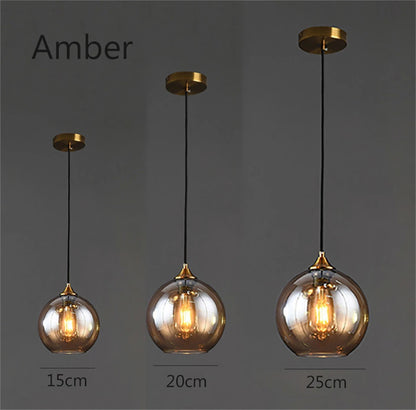 Dropshipping LED Glass Ceiling Pendant Lamp Nordic loft Restaurant pendant Lights Fixtures Living Room Home Decoration Lighting