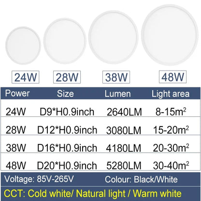 MARPOU 2cm Ultra-thin LED ceiling light 24W 28W 38W 48W warm white cold white neutral white indoor modern lighting Decoration