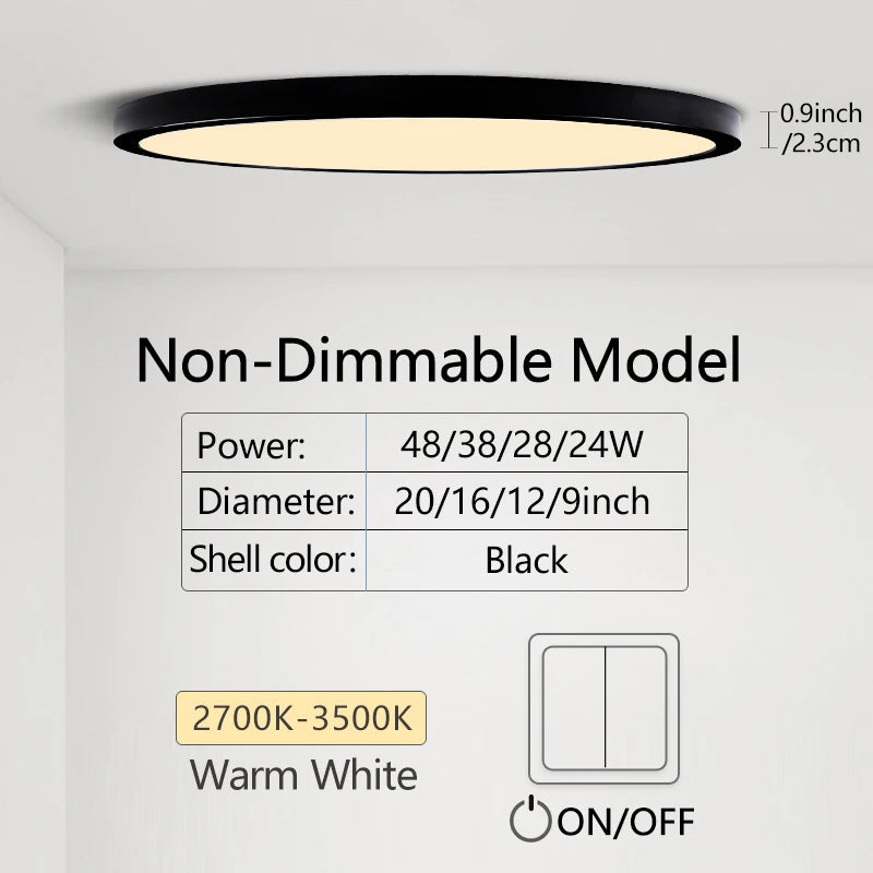 MARPOU 2cm Ultra-thin LED ceiling light 24W 28W 38W 48W warm white cold white neutral white indoor modern lighting Decoration
