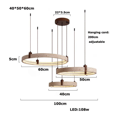 Elevate Your Living Room With Our Luxury Natural Stone LED Chandelier High-end Pendant Light 40cm 50cm 60cm Dimming Function