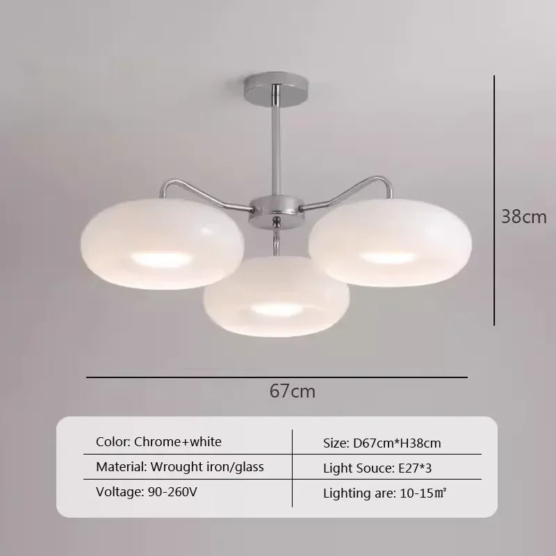 Orange Glass Ceiling Chandelier Vintage Living Room Bauhaus Chandelier For Bedroom Restaurant Decor French Dining Hanging Lamp