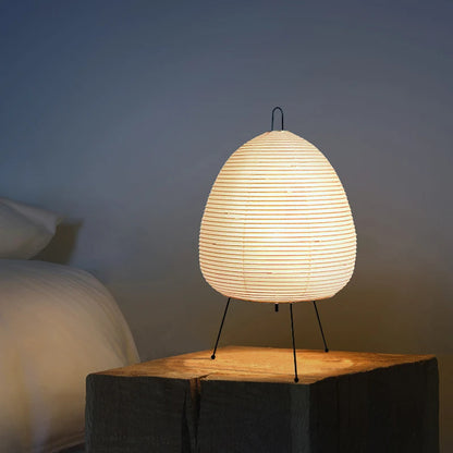 Japanese Design Paper Table Lamp Tripod Rice Paper Table Lamp Japanese Style Lantern Lamp Led Desk Lamp for Bedroom