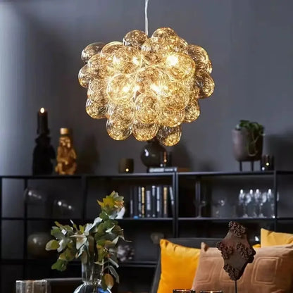 Nordic Balloon Bubble Lighting Boy Children's Bedroom Chandelier Living Room Model Restaurant Creative Ash Glass Pendant Lamp