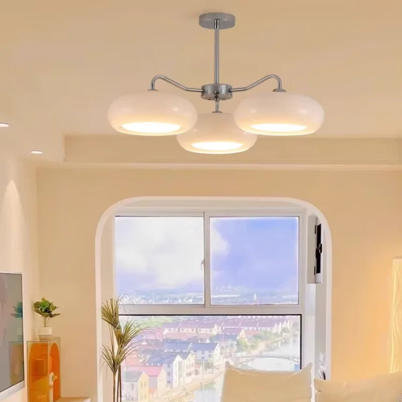 Orange Glass Ceiling Chandelier Vintage Living Room Bauhaus Chandelier For Bedroom Restaurant Decor French Dining Hanging Lamp