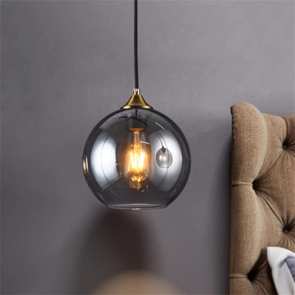 Dropshipping LED Glass Ceiling Pendant Lamp Nordic loft Restaurant pendant Lights Fixtures Living Room Home Decoration Lighting