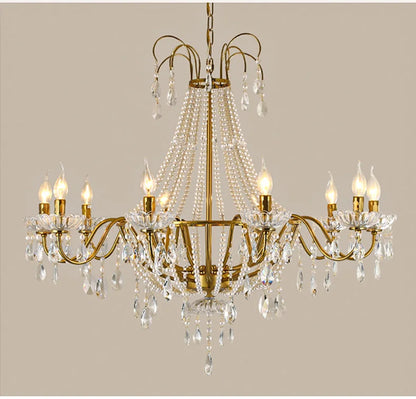 French Luxury Crystal Pendant Lights Ceiling Pendant Lamp Suspension Chandelier for Living Room Chandeliers Ceiling Light Lustre