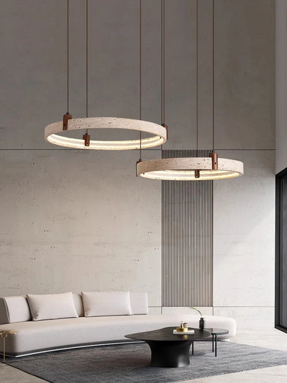 Elevate Your Living Room With Our Luxury Natural Stone LED Chandelier High-end Pendant Light 40cm 50cm 60cm Dimming Function