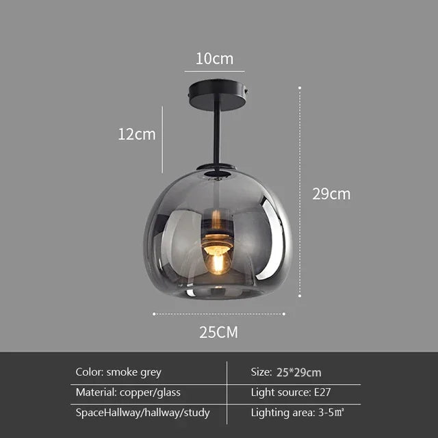 Modern LED Glass Ceiling Lights Home Indoor Chandeliers Ceiling Lamps Bedroom Aisle Corridor Lamp Lampara techo Lustre E27 Bulb