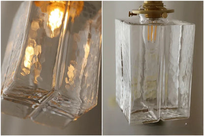 Modern New Style Malleolar Groove Glass Pendant Light Yellow Copper Dining Room Study Hotel Chandelier Lightingt E27 Home Decor