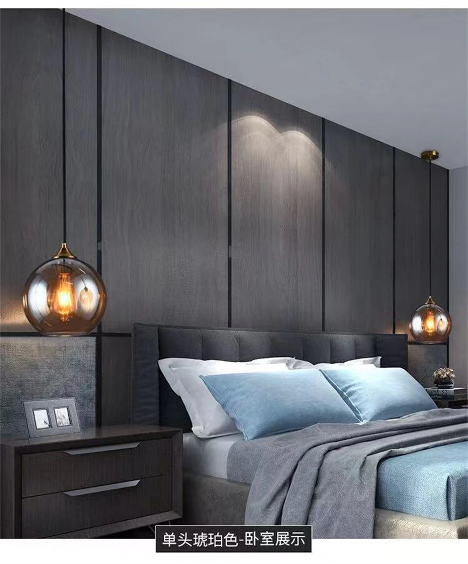 Dropshipping LED Glass Ceiling Pendant Lamp Nordic loft Restaurant pendant Lights Fixtures Living Room Home Decoration Lighting