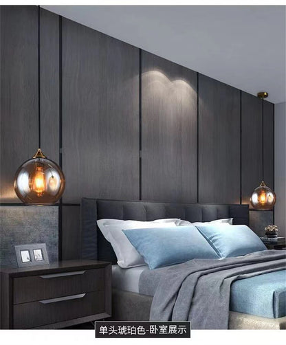 Dropshipping LED Glass Ceiling Pendant Lamp Nordic loft Restaurant pendant Lights Fixtures Living Room Home Decoration Lighting