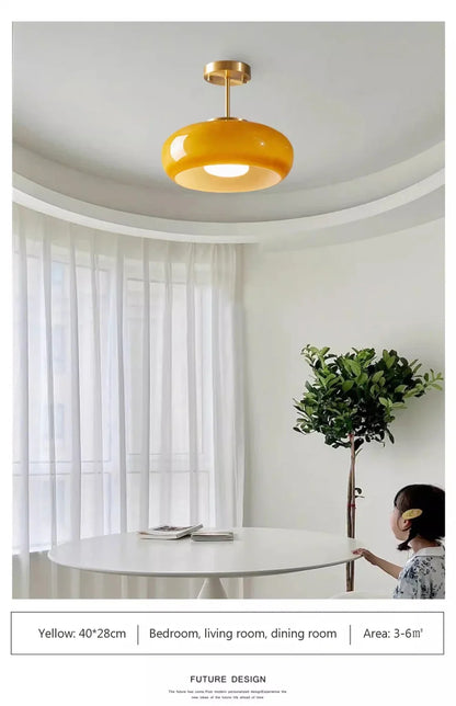 Orange Glass Ceiling Chandelier Vintage Living Room Bauhaus Chandelier For Bedroom Restaurant Decor French Dining Hanging Lamp