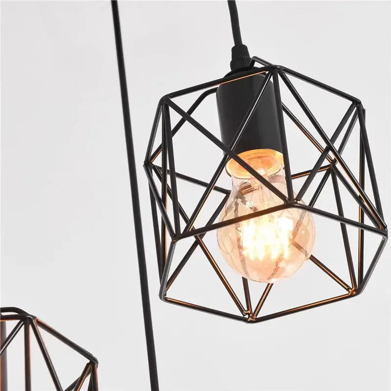 Industrial LED Pendant Lamps E27 Base Metal Hanging Lamps Chandelier Lights for Kitchen Island Cafe Stairway Hallway AC85-265V