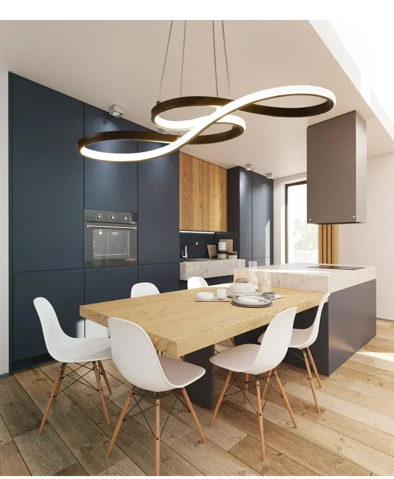 Modern Restaurant Line Pendant Light Bar Dining Table Restaurant Decoration Remote Dimming Kitchen LED Line Pendant Light
