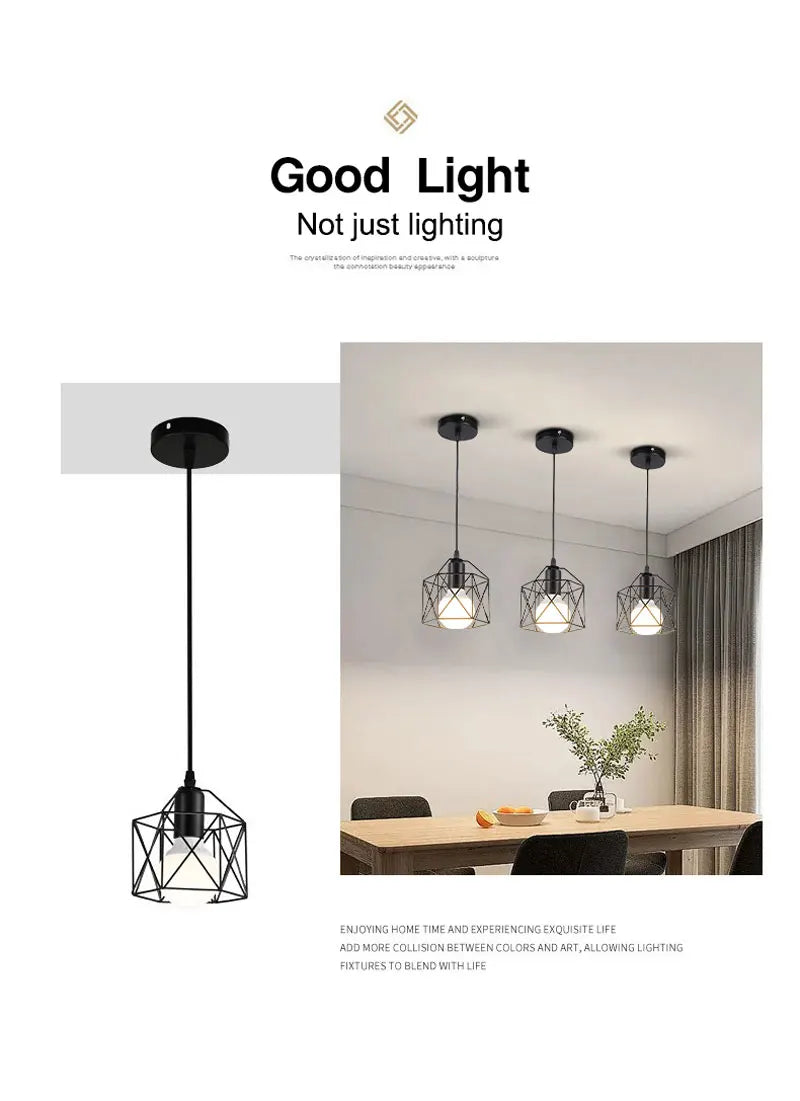 Industrial LED Pendant Lamps E27 Base Metal Hanging Lamps Chandelier Lights for Kitchen Island Cafe Stairway Hallway AC85-265V