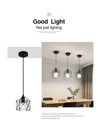 Industrial LED Pendant Lamps E27 Base Metal Hanging Lamps Chandelier Lights for Kitchen Island Cafe Stairway Hallway AC85-265V