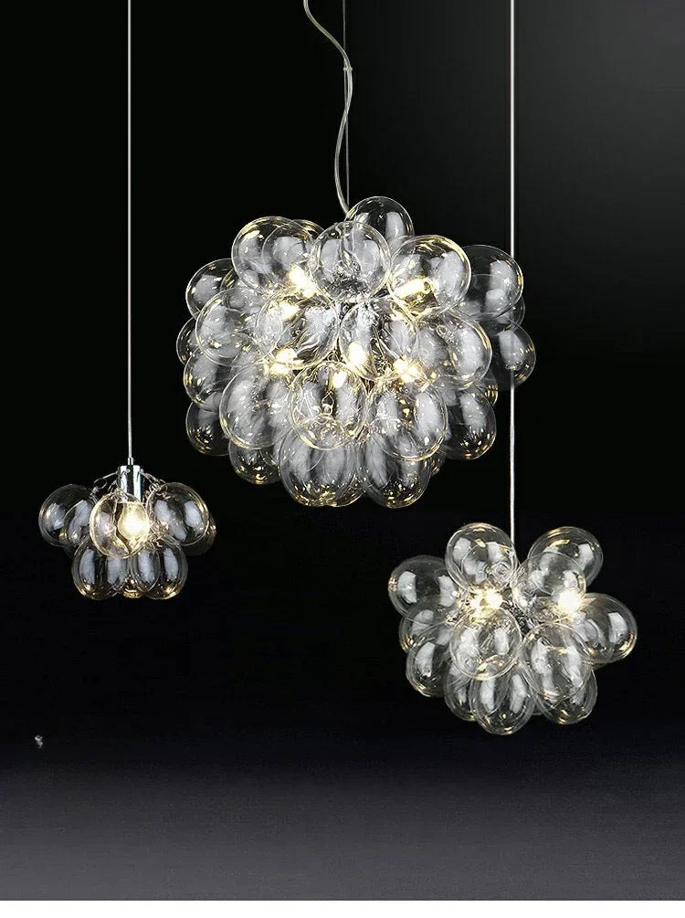 Nordic Balloon Bubble Lighting Boy Children's Bedroom Chandelier Living Room Model Restaurant Creative Ash Glass Pendant Lamp