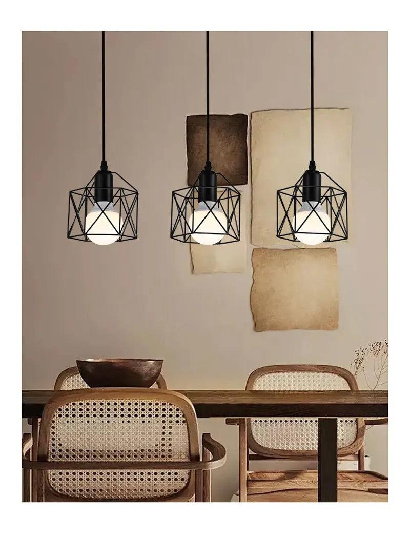 Industrial LED Pendant Lamps E27 Base Metal Hanging Lamps Chandelier Lights for Kitchen Island Cafe Stairway Hallway AC85-265V