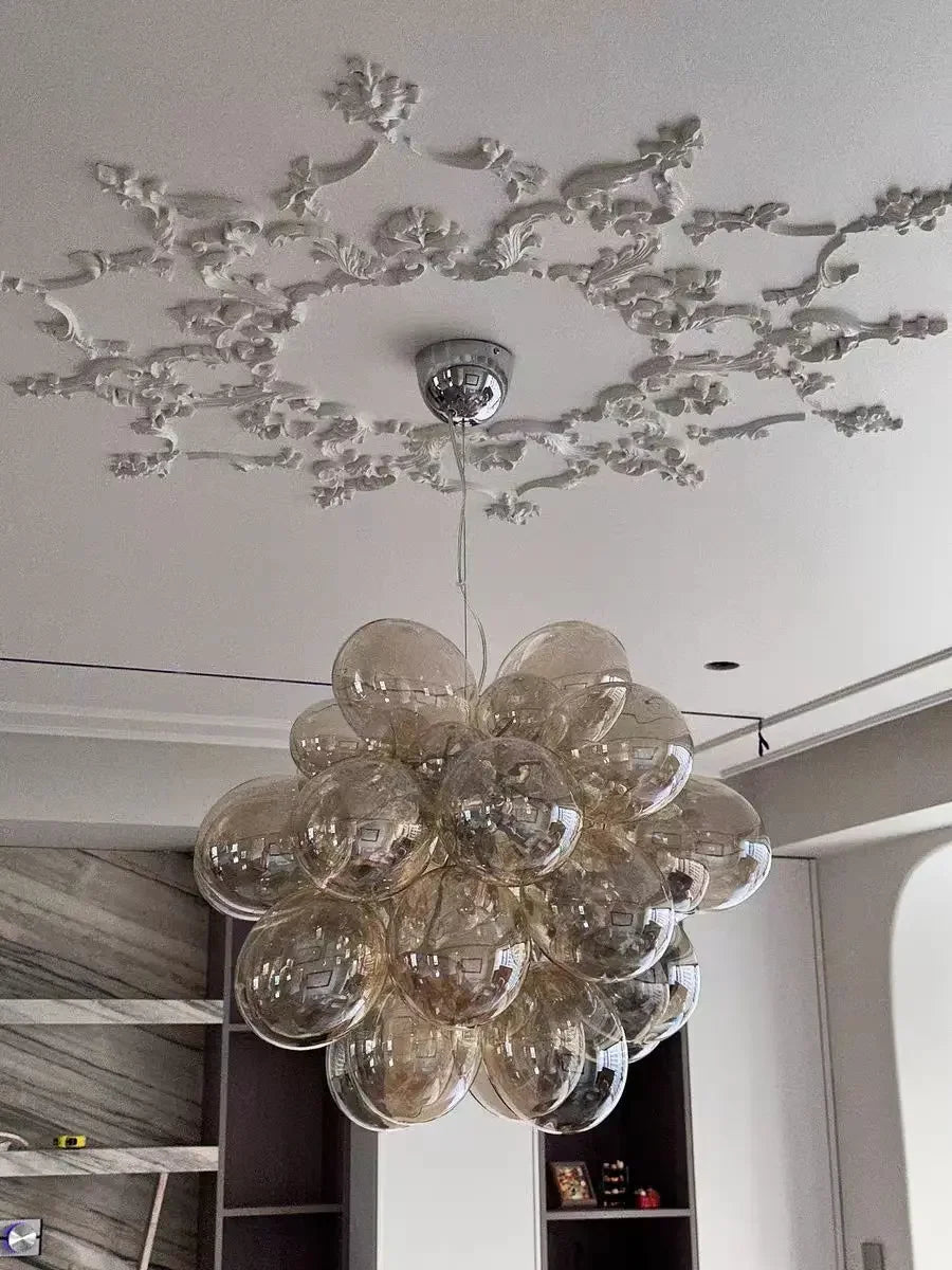 Nordic Balloon Bubble Lighting Boy Children's Bedroom Chandelier Living Room Model Restaurant Creative Ash Glass Pendant Lamp