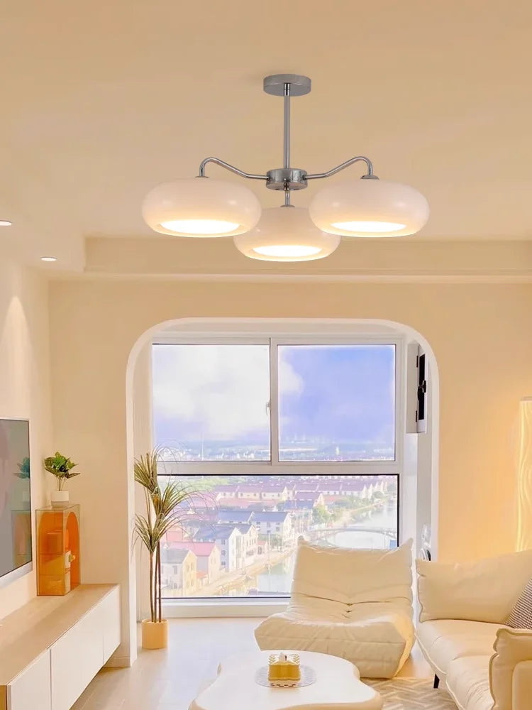 Orange Glass Ceiling Chandelier Vintage Living Room Bauhaus Chandelier For Bedroom Restaurant Decor French Dining Hanging Lamp