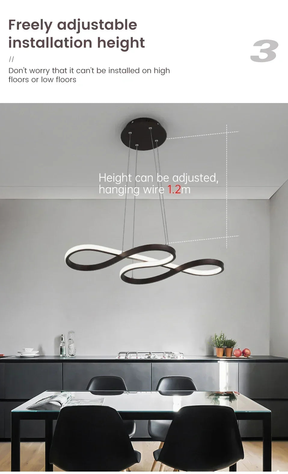 Modern Restaurant Line Pendant Light Bar Dining Table Restaurant Decoration Remote Dimming Kitchen LED Line Pendant Light