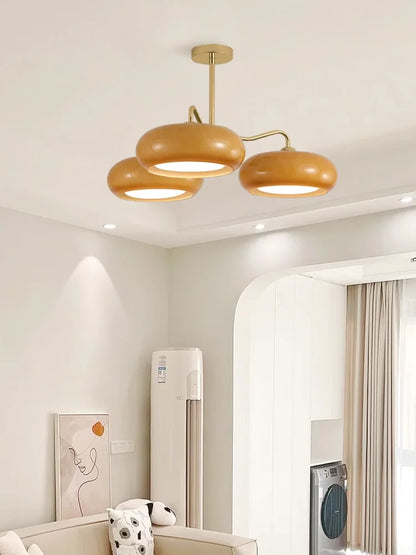 Orange Glass Ceiling Chandelier Vintage Living Room Bauhaus Chandelier For Bedroom Restaurant Decor French Dining Hanging Lamp