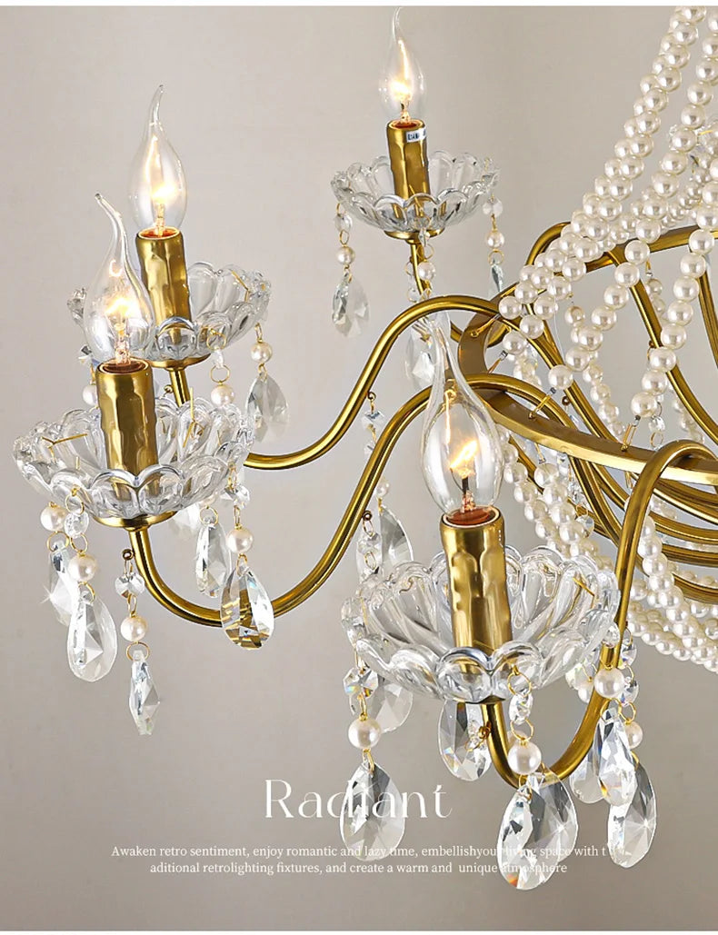 French Luxury Crystal Pendant Lights Ceiling Pendant Lamp Suspension Chandelier for Living Room Chandeliers Ceiling Light Lustre