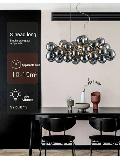 Nordic Balloon Bubble Lighting Boy Children's Bedroom Chandelier Living Room Model Restaurant Creative Ash Glass Pendant Lamp