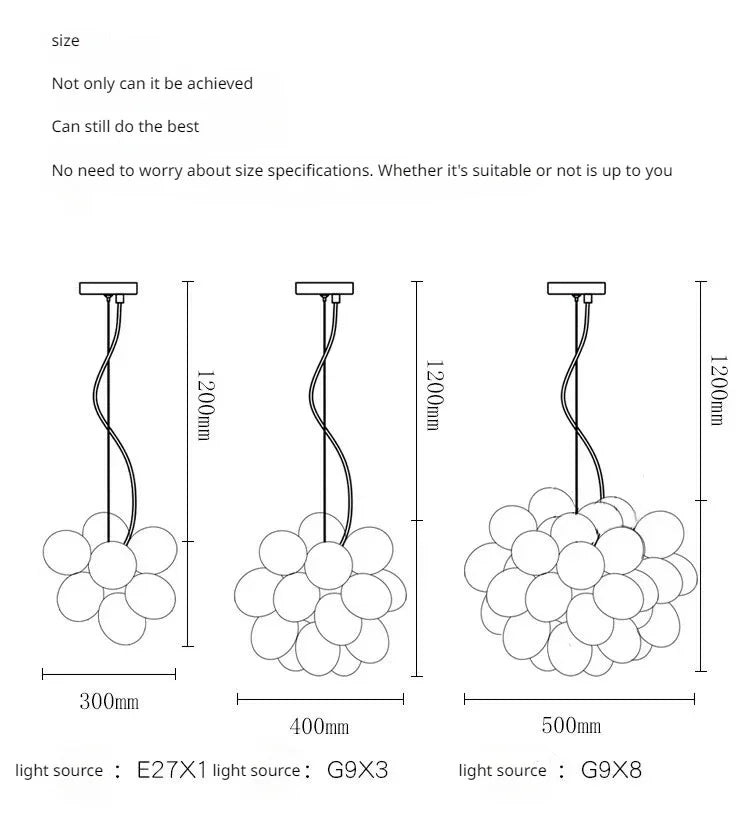 Nordic Balloon Bubble Lighting Boy Children's Bedroom Chandelier Living Room Model Restaurant Creative Ash Glass Pendant Lamp