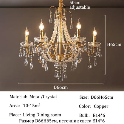 French Luxury Crystal Pendant Lights Ceiling Pendant Lamp Suspension Chandelier for Living Room Chandeliers Ceiling Light Lustre