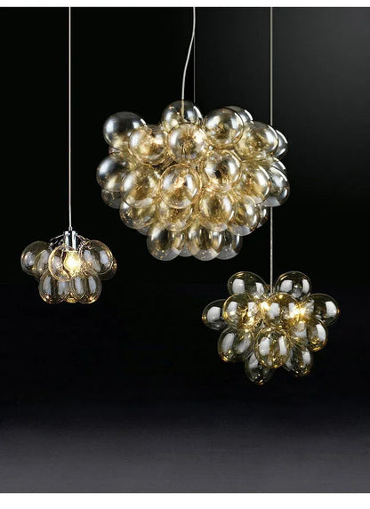 Nordic Balloon Bubble Lighting Boy Children's Bedroom Chandelier Living Room Model Restaurant Creative Ash Glass Pendant Lamp
