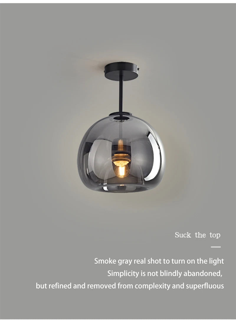 Modern LED Glass Ceiling Lights Home Indoor Chandeliers Ceiling Lamps Bedroom Aisle Corridor Lamp Lampara techo Lustre E27 Bulb