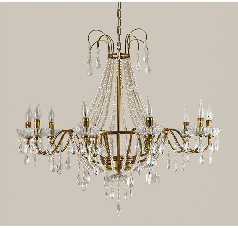 French Luxury Crystal Pendant Lights Ceiling Pendant Lamp Suspension Chandelier for Living Room Chandeliers Ceiling Light Lustre