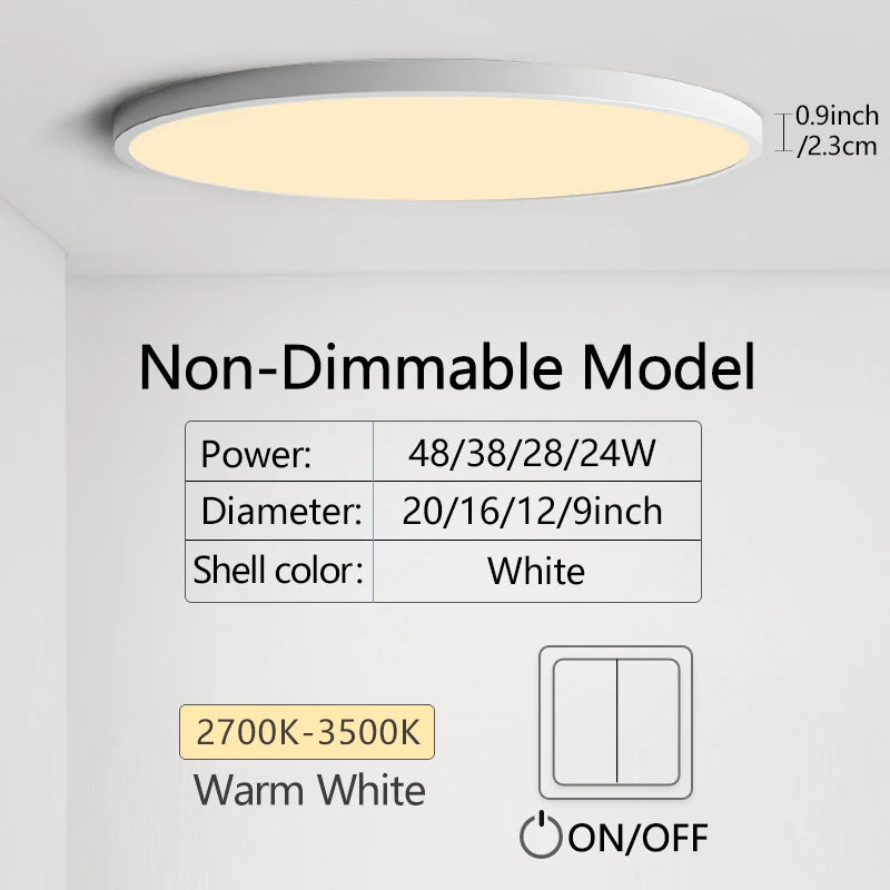 MARPOU 2cm Ultra-thin LED ceiling light 24W 28W 38W 48W warm white cold white neutral white indoor modern lighting Decoration