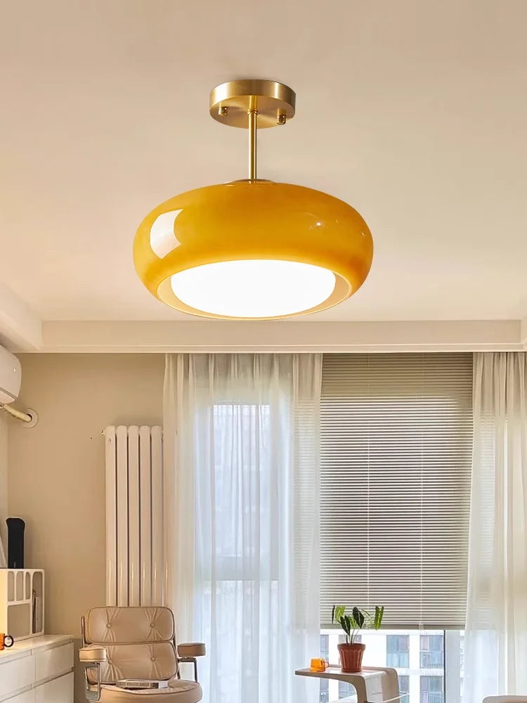 Orange Glass Ceiling Chandelier Vintage Living Room Bauhaus Chandelier For Bedroom Restaurant Decor French Dining Hanging Lamp