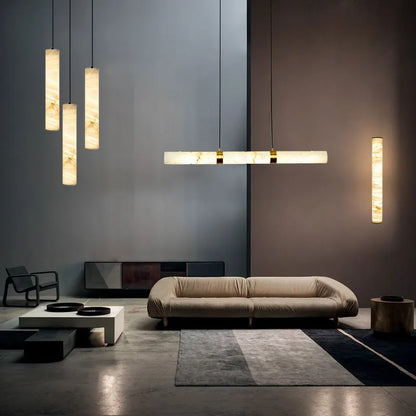 Elevate Your Living Room With Our Luxury Natural Stone LED Chandelier High-end Pendant Light 40cm 50cm 60cm Dimming Function