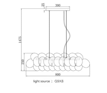 Nordic Balloon Bubble Lighting Boy Children's Bedroom Chandelier Living Room Model Restaurant Creative Ash Glass Pendant Lamp