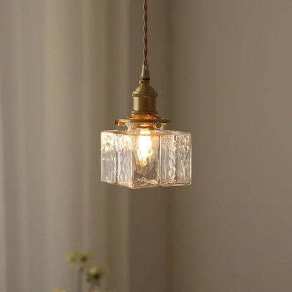 Modern New Style Malleolar Groove Glass Pendant Light Yellow Copper Dining Room Study Hotel Chandelier Lightingt E27 Home Decor